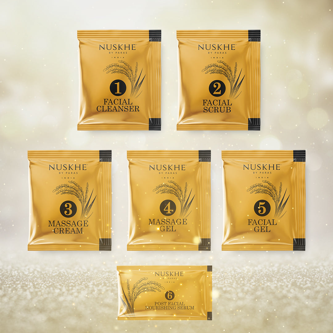 (Pack of 2) 6 Step Ayurvedic Glass Skin Facial Kit | For Men & Women