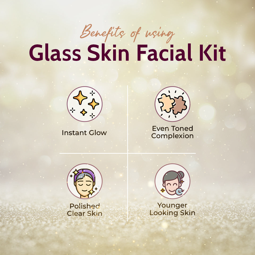 (Pack of 2) 6 Step Ayurvedic Glass Skin Facial Kit | For Men & Women