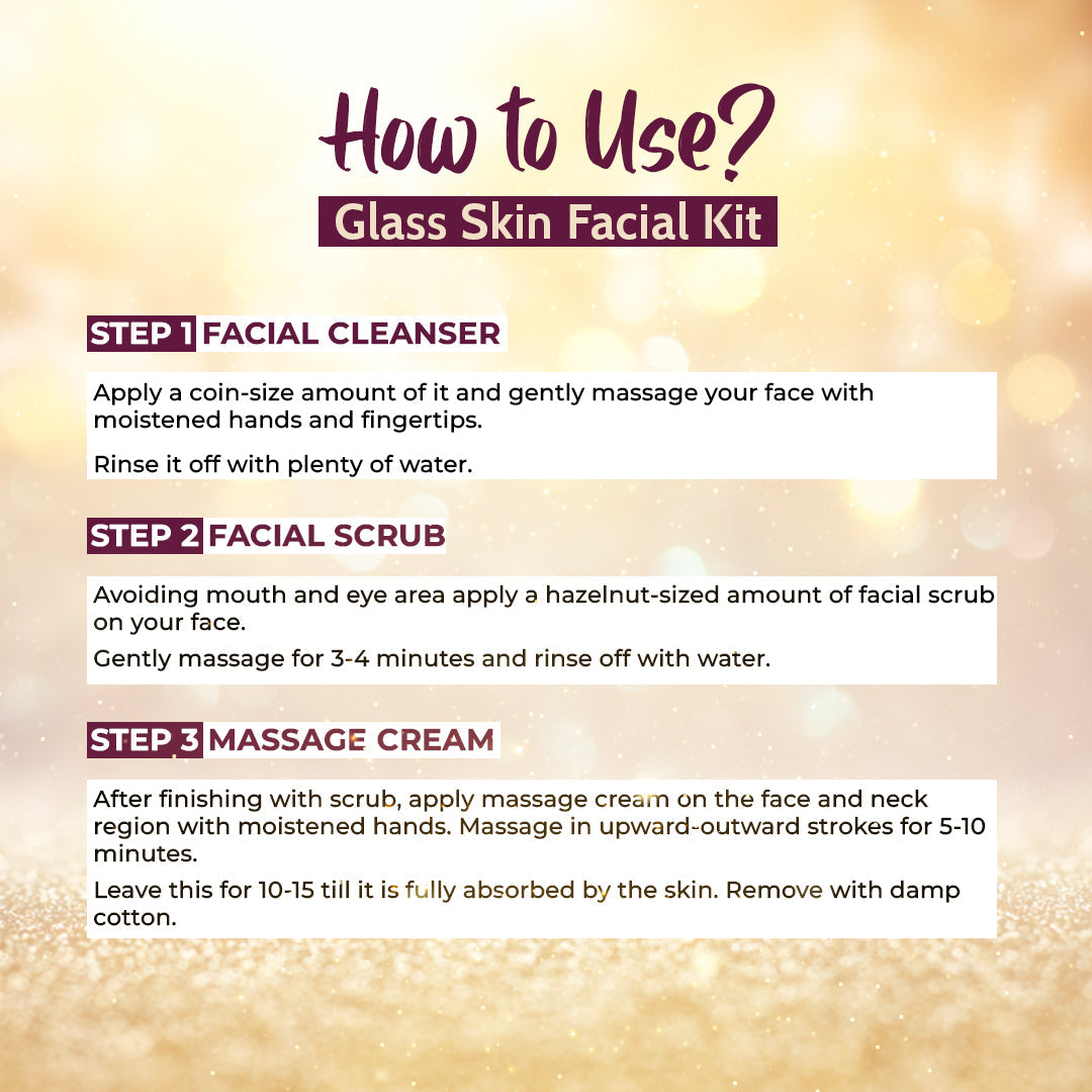 (Pack of 2) 6 Step Ayurvedic Glass Skin Facial Kit | For Men & Women