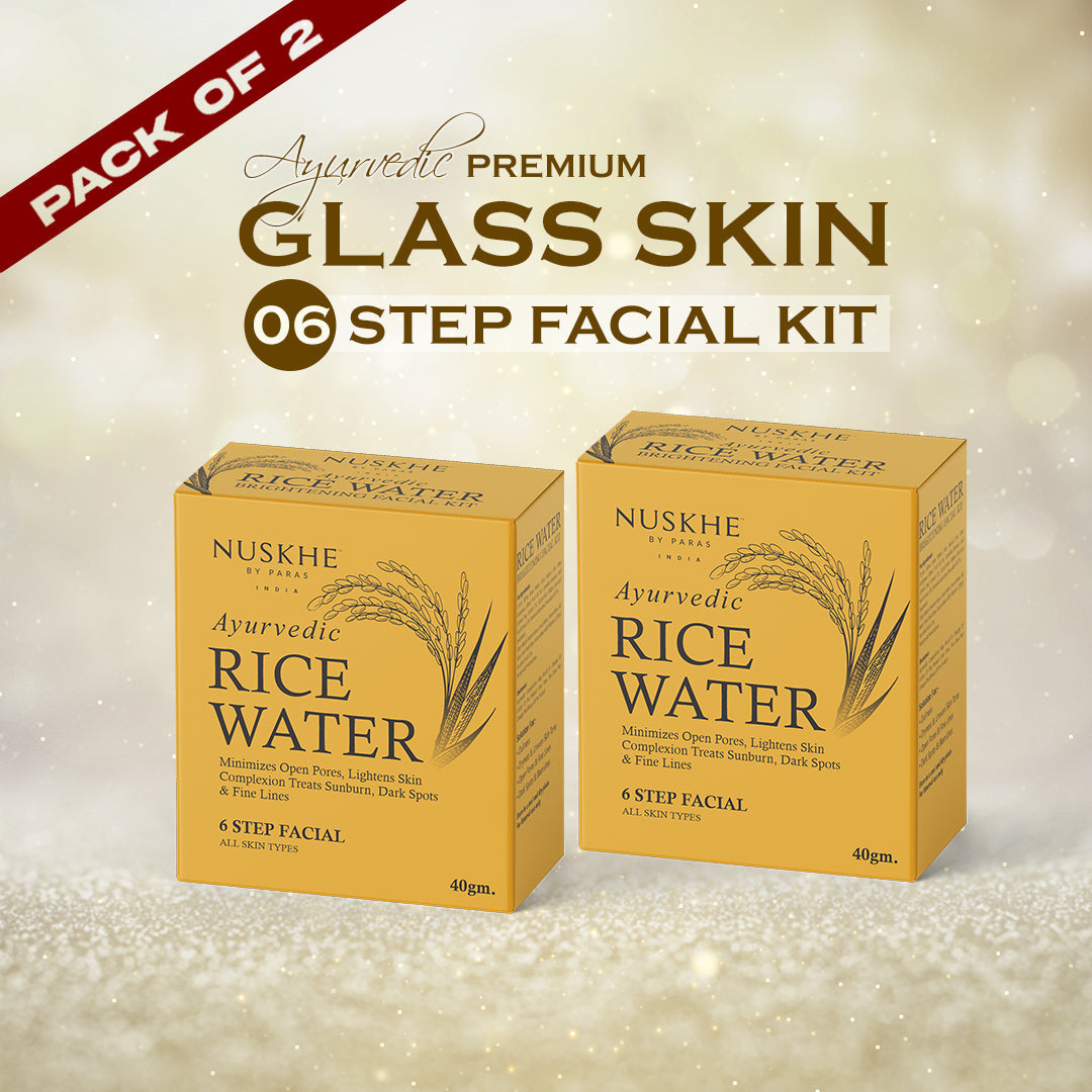 (Pack of 2) 6 Step Ayurvedic Glass Skin Facial Kit | For Men & Women