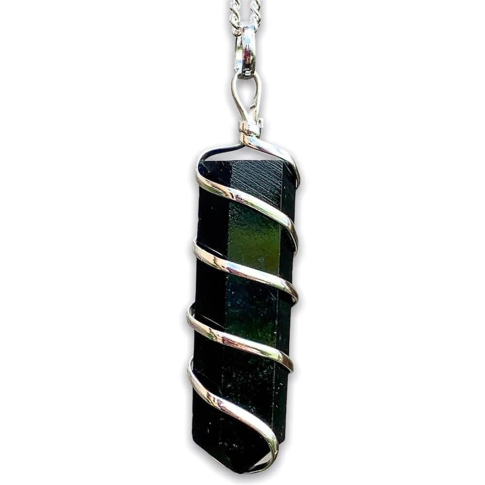 black obsidian crystal (wearable pendant without chain)